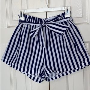 Cute navy and white striped shorts